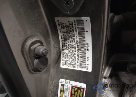 2006 Honda Civic Dx from USA, damaged, VIN 1HGFA16206L049438